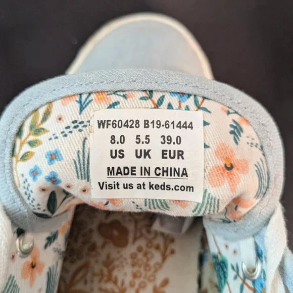 🌼 Garden Party Goals | Keds Embroidered Chambray Sneakers (Sz 8) - Picture 6 of 8